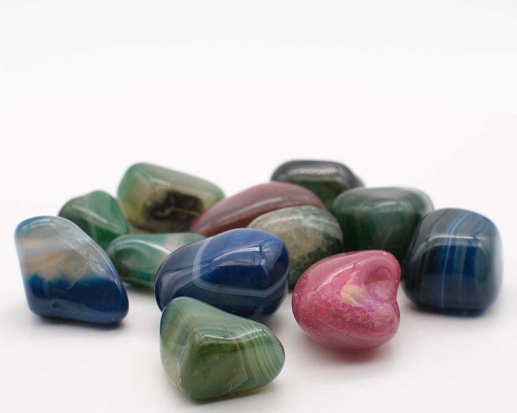 Agate zonée teintée