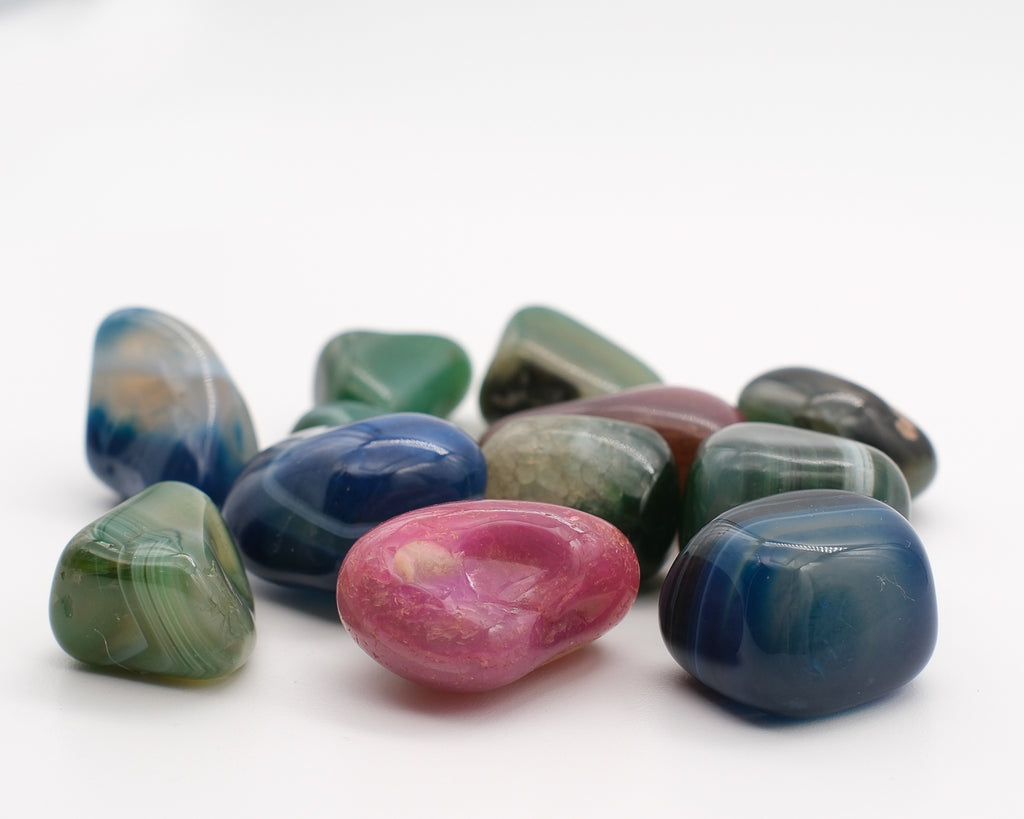 Agate zonée teintée