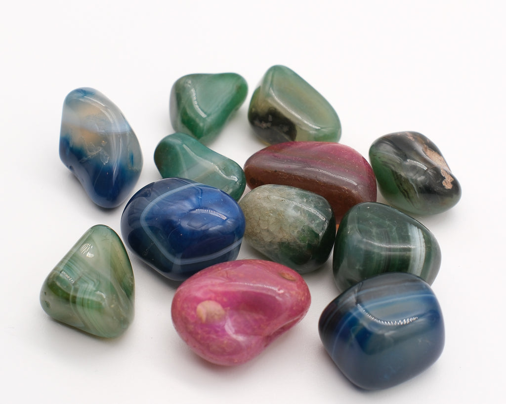 Agate zonée teintée