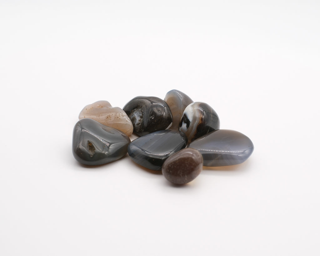 Agate naturelle grise rubanée