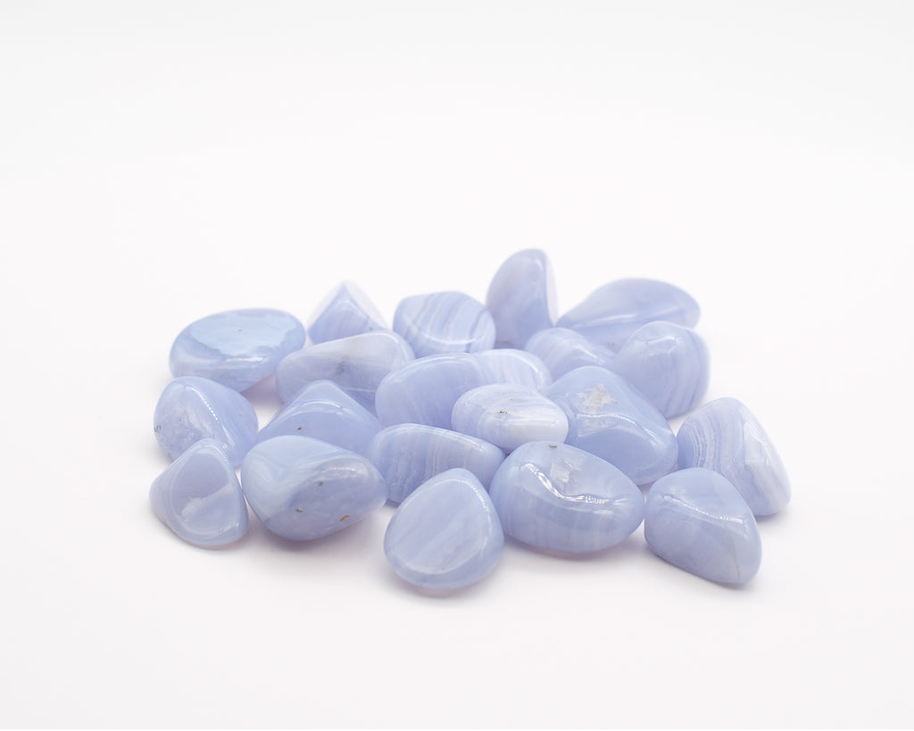 Calcédoine bleue rubanée