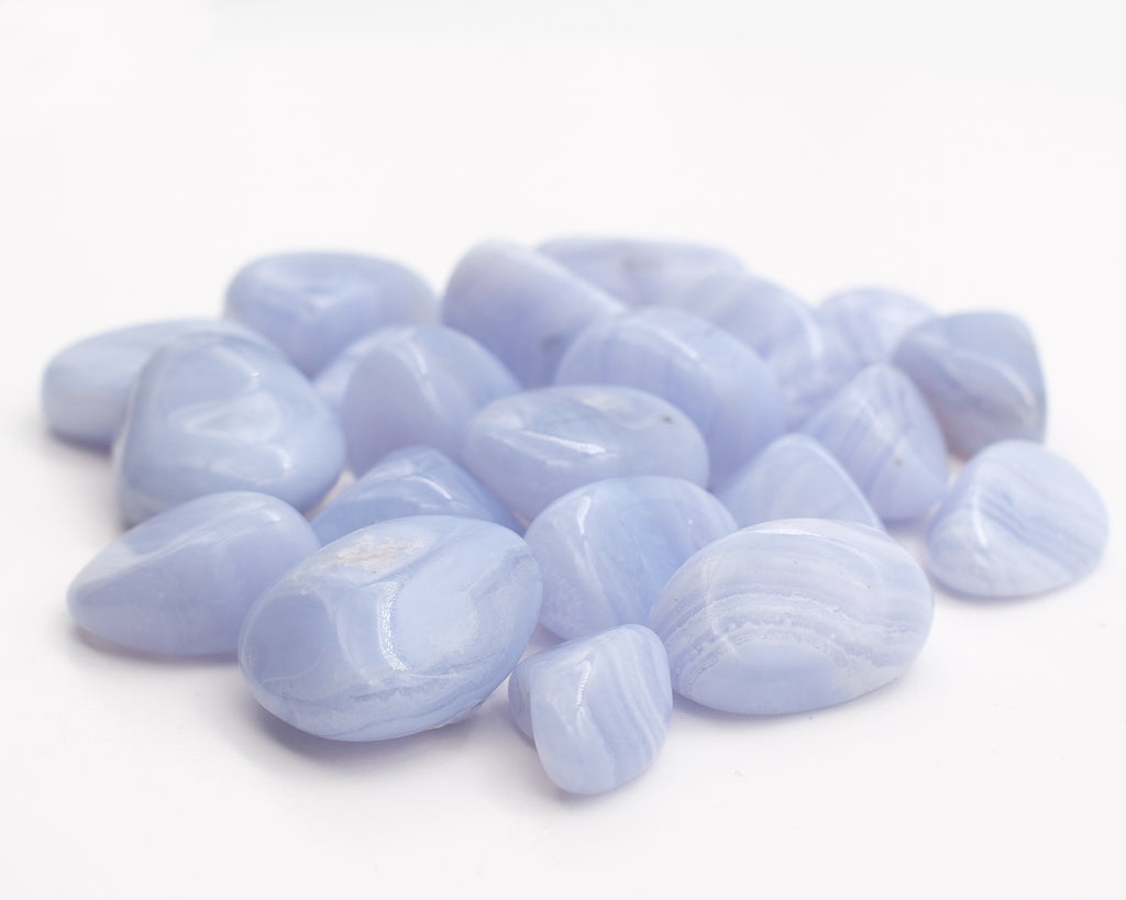 Calcédoine bleue rubanée