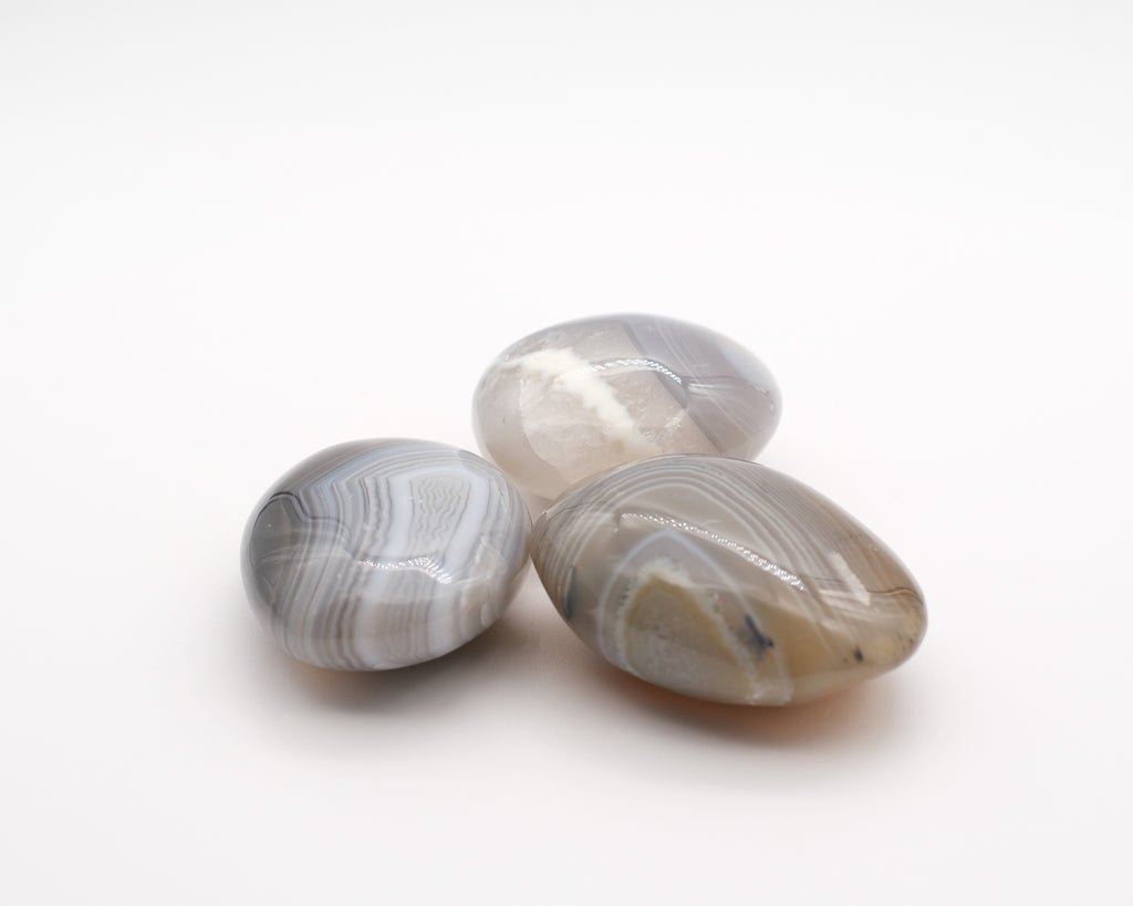 Agate grise naturelle zonée