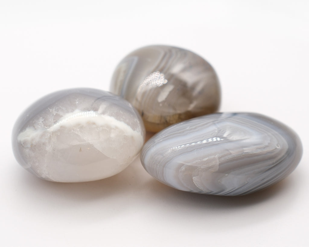 Agate grise naturelle zonée