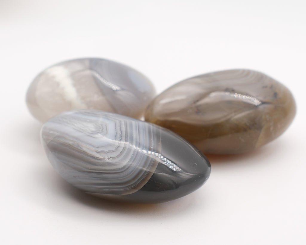 Agate grise naturelle zonée