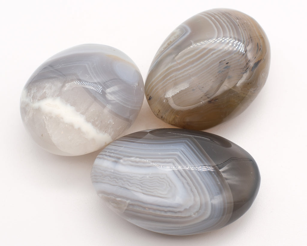 Agate grise naturelle zonée