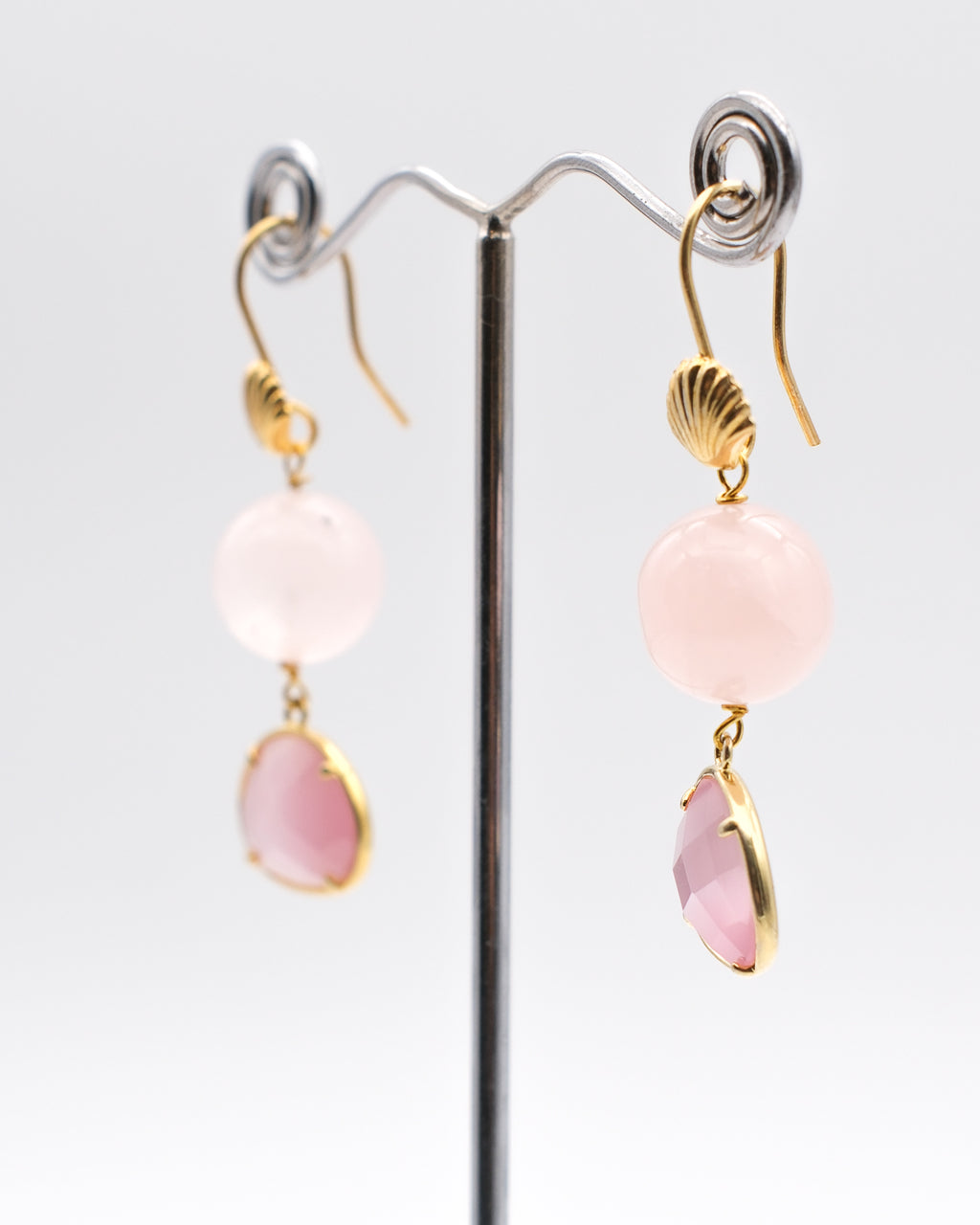 Quartz rose et cristal œil de chat