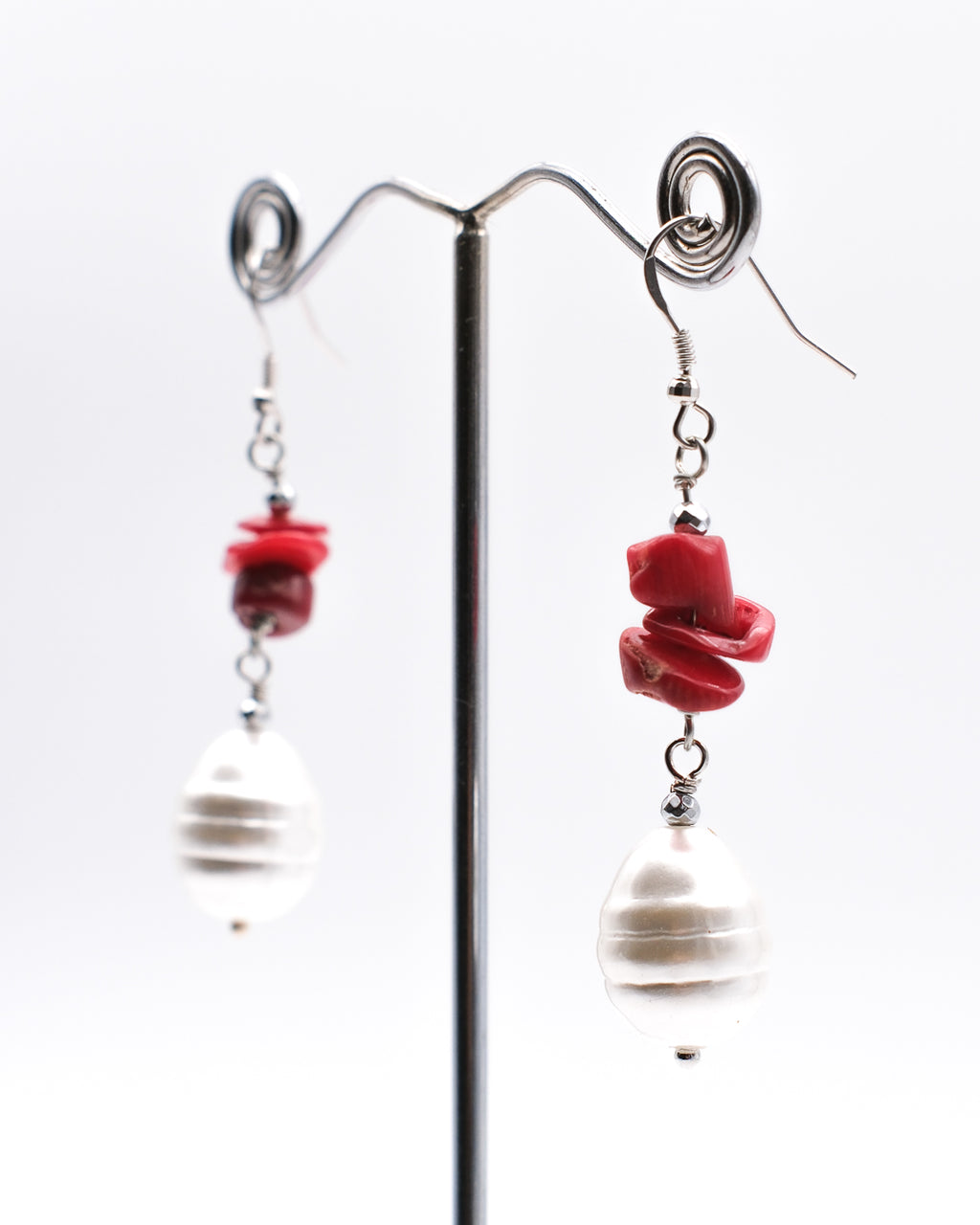 Jeu de corail bambou et perle de Majorque