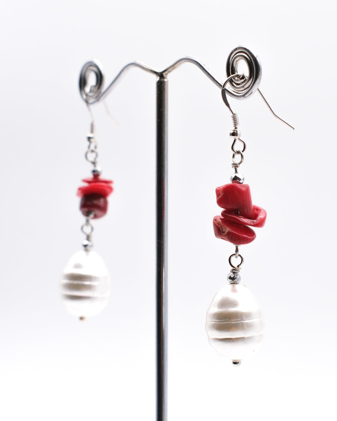 Jeu de corail bambou et perle de Majorque