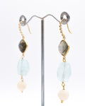 Chute de labradorite aigue-marine et morganite