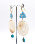Jeu de dames sur camée, turquoise naturelle et cristal