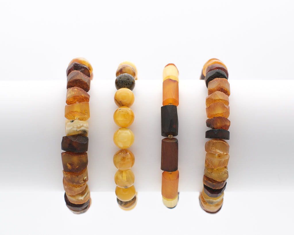 Ambre naturelle dépolie et couleurs variées