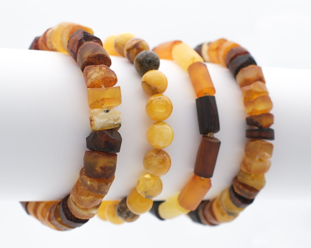 Ambre naturelle dépolie et couleurs variées