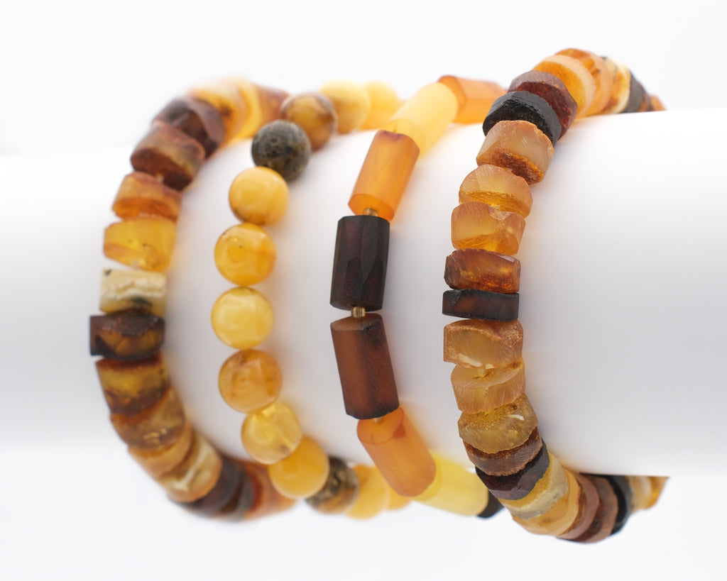 Ambre naturelle dépolie et couleurs variées